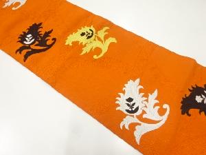 アンティーク　抽象花模様織出し名古屋帯（着用可）